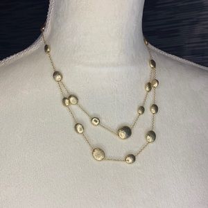 Vintage gold tone pebble necklace